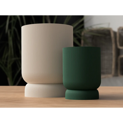 Urtepotte til planter med drypbakke med dreje-/låsefunktion - Planter with twist/lock drip tray