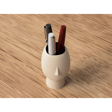Penneholder Ansigt - Pencil Holder Face i Japandi Design